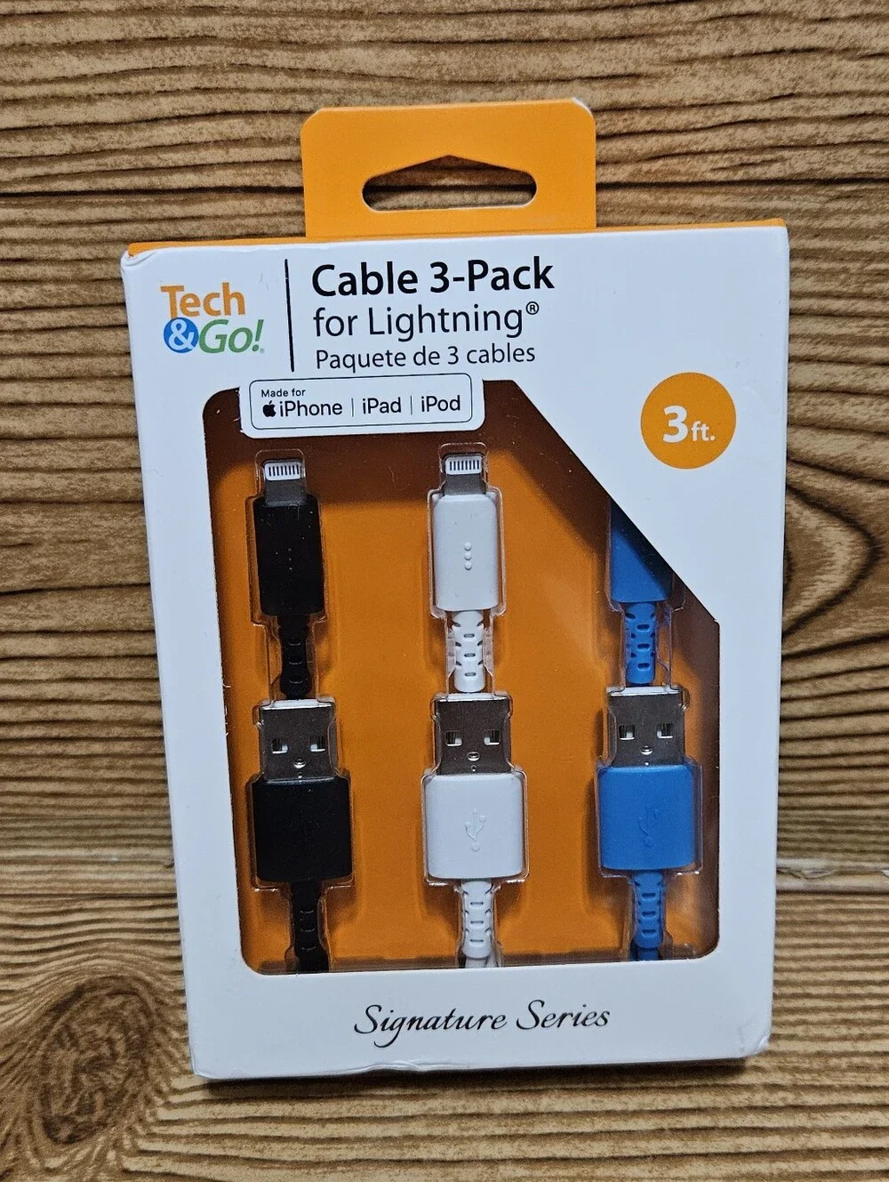 IPhone Ipad Lightening Charger Cable 3 Pack 3 Feet